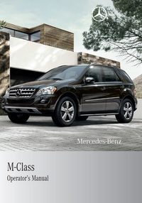 2009 Mercedes-Benz M Class Manuel d'utilisation